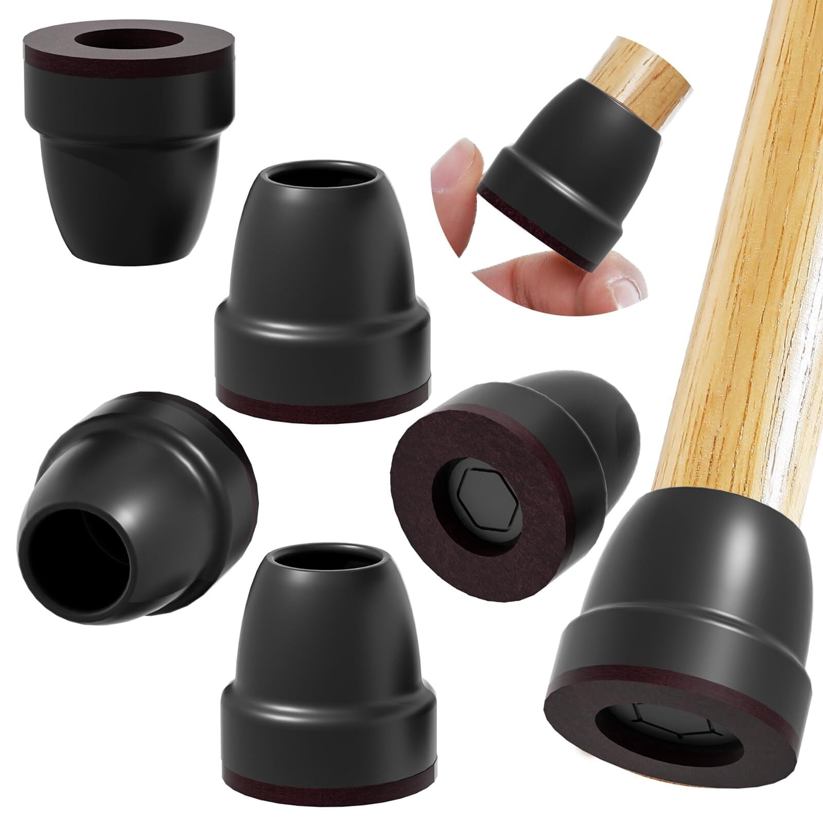 24 PCS Silicone Chair Leg Caps, Hardwood Floor Protectors with Anti ...