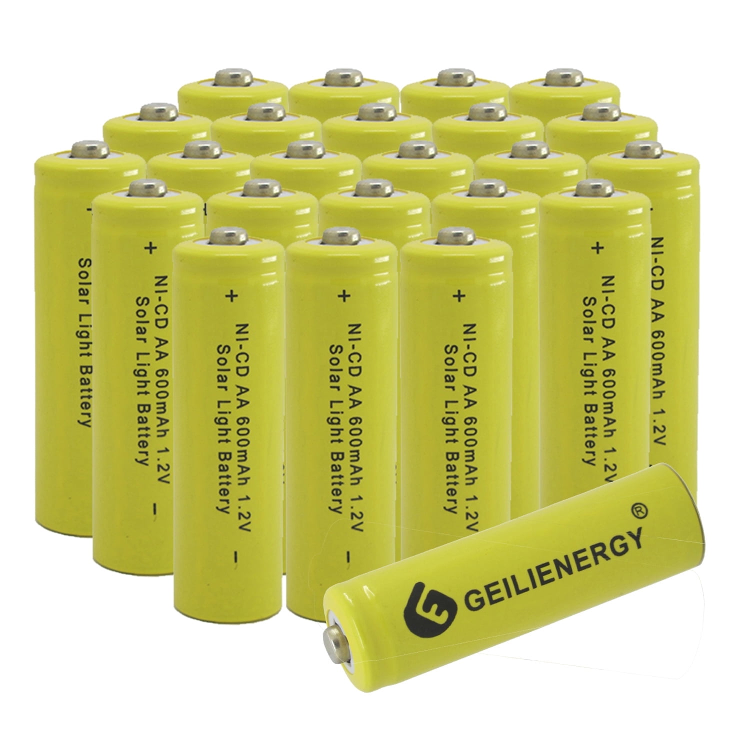 GLESOURCE (24 PCS) 1.2V Solar Light Batteries AA Nicd aa 600mAh Rechargeable Batteries for Garden Lights Remotes Mice