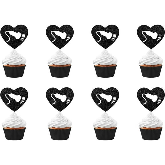 24 PCS Sonographer Graduation Two-Sided Cupcake Toppers, Graduation Party Decorations, Medical School Party Dessert Decor, Ultrasound Technician Cupcake Toppers for Hospital Theme Graduation Party