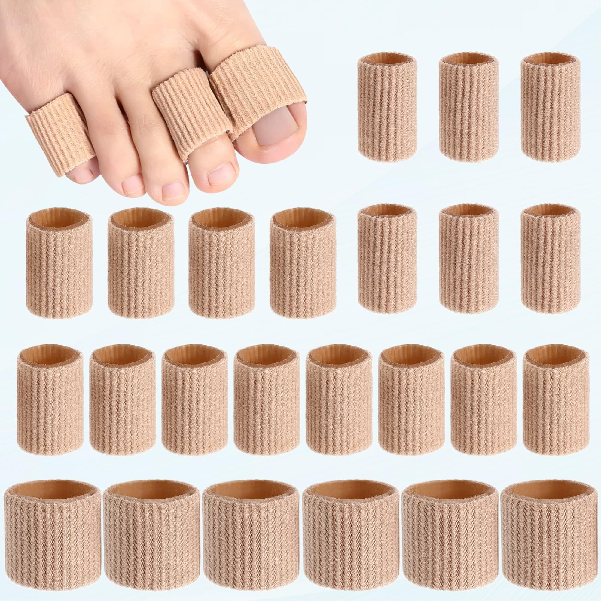 24 PCS Toe Tube 0.98 Inch Toe Pad Tube Corns Pad Toe Cover Soft Gel