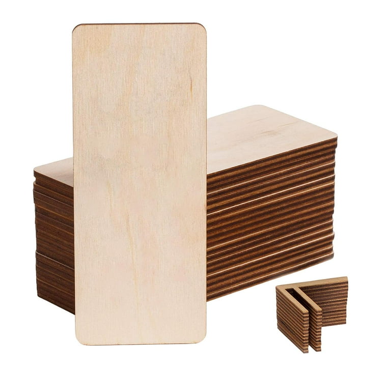60 Pack Unfinished Wood Pieces 3x3 Inch, Blank Wooden Squares for Crafts,  Cutout Tiles for DIY Coasters, Painting, Engraving 