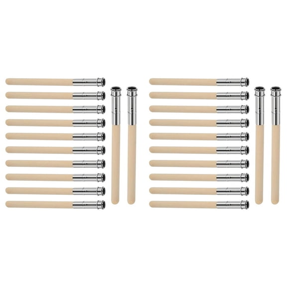 24 PCS Wooden Pencil Pencil Extenders for Artists with Adjustable Metal Handle Lengthener Pencil Pull Charcoal Holder,24x pencil extender,Wood Color