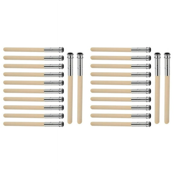 24 PCS Wooden Pencil Pencil Extenders for Artists with Adjustable Metal Handle Lengthener Pencil Pull Charcoal Holder