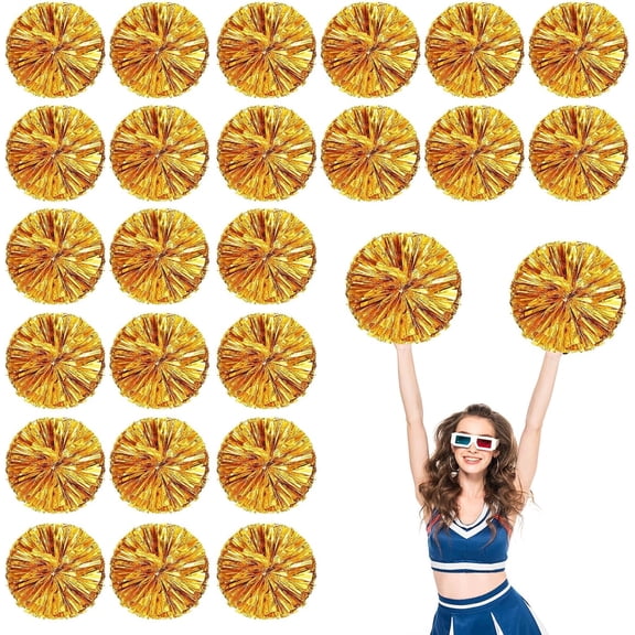 24 PCS pom poms Cheerleading,13.8inch Sports Team Spirits Cheering Squad Dance Training with Handle Rings
