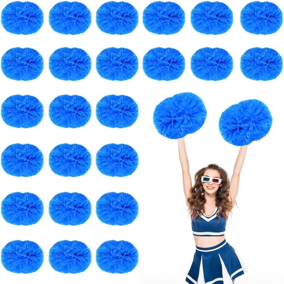 24 PCS pom poms Cheerleading,13.8inch for Sports Teams, Dance Training, and Party Celebrations with Handle