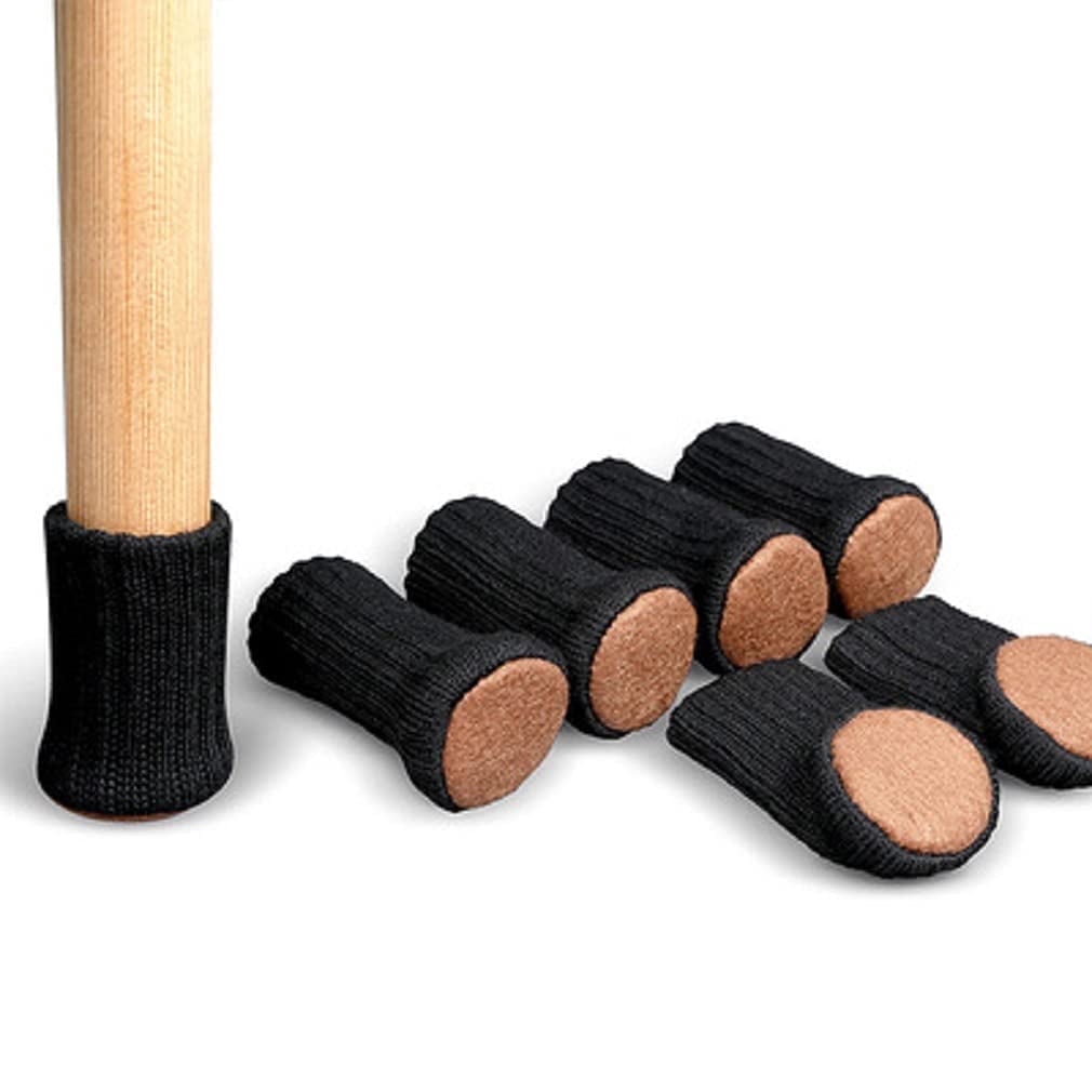 24 PCs Knitted Chair Leg Protectors for Hardwood Floors, Double ...