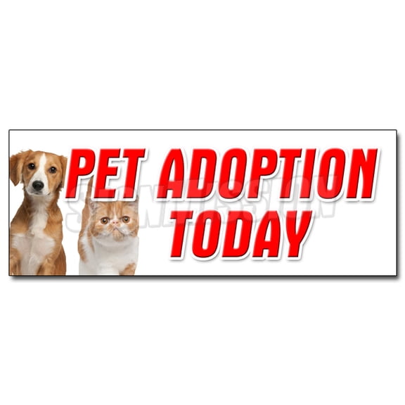 24" PET ADOPTION TODAY DECAL sticker dogs cats free vaccinated shelter vet