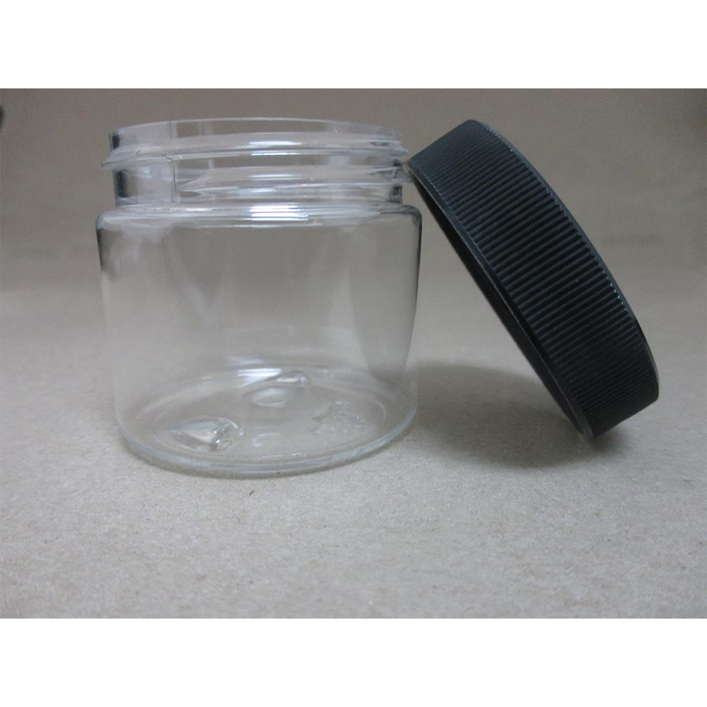 24 PET Plastic 2 Oz Empty Clear Containers Cosmetic Jar Cap Creams Makeup Travel