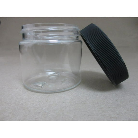 24 PET Plastic 2 Oz Empty Clear Containers Cosmetic Jar Cap Creams Makeup Travel