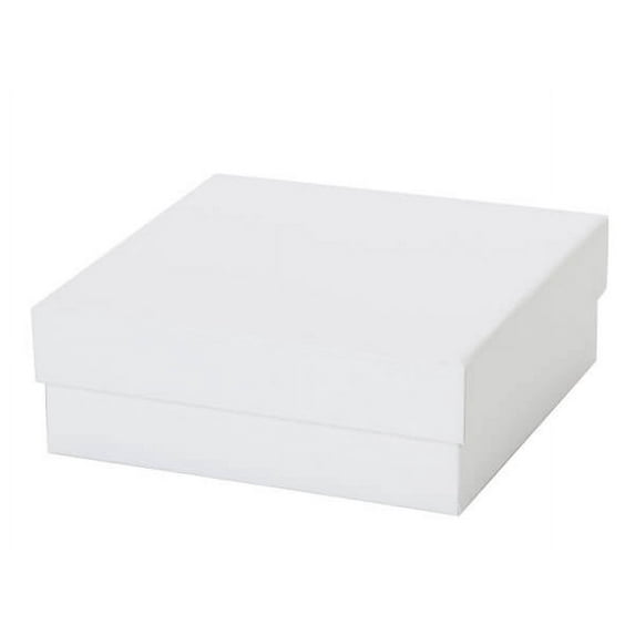 24 PK, White Square Rigid Gourmet Box, Medium 5.75 x 5.75 x 2" For Candy, Cookies Or Gourmet Food