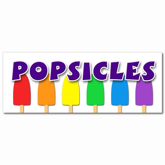 24" POPSICLES DECAL sticker frozen fruit dessert ice pop stick freeze pop ice