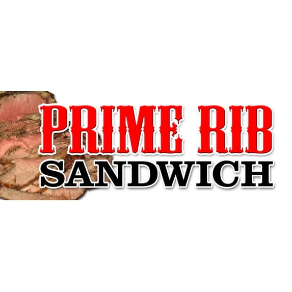 24" PRIME RIB SANDWICH DECAL sticker usda roasted roast beef french dip