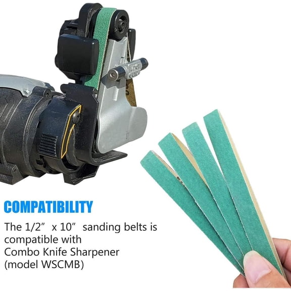 24 Pack 1/2" x 10" Replacement Knife Sharpener Sander Belt Kit for Work Sharp WSCMB Combo Knife Sharpener- 80/120/240/400/1000/1200 Grits Sanding Belt (0.5 x10 Inch)$$Tools & Hardware Other