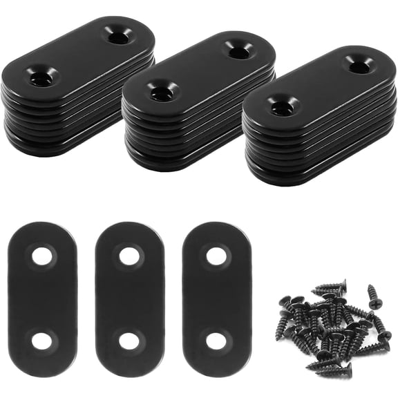 24 Pack 1.6 x 0.6 Inch Matte Black Stainless Steel Straight Brace Mending Plate for Professional Daily Home Use