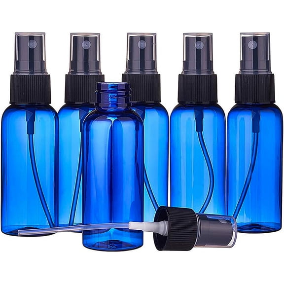 24 Pack 1 Ounce (30ml) Blue Plastic Spray Bottle with Fine Mist Sprayers Atomizer Caps for DIY Home Cleaning Aromatherapy & Beauty Care