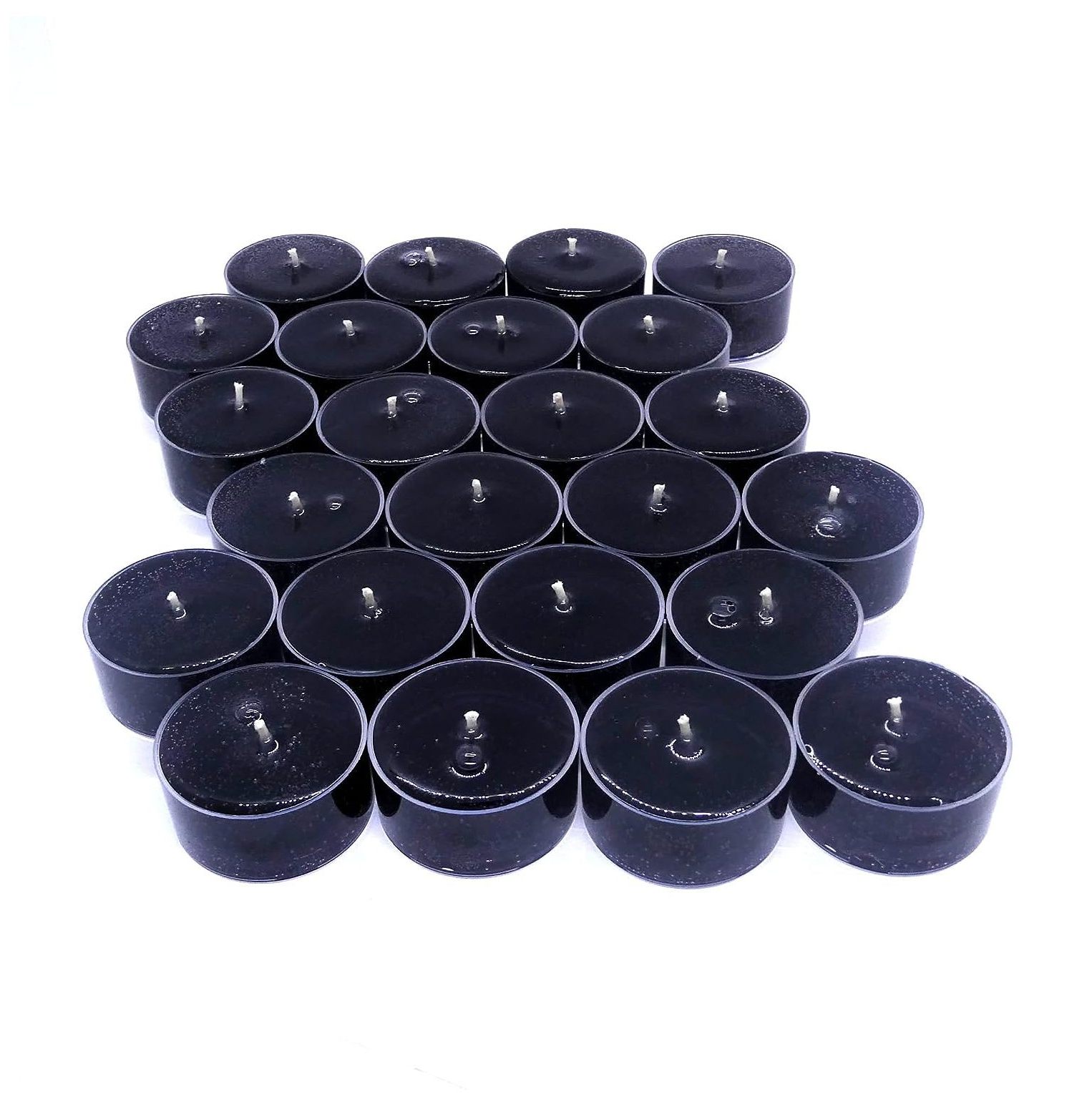 24 Pack 100 BLACK Color Unscented 8 Hour Mineral Oil Based Gel Tea