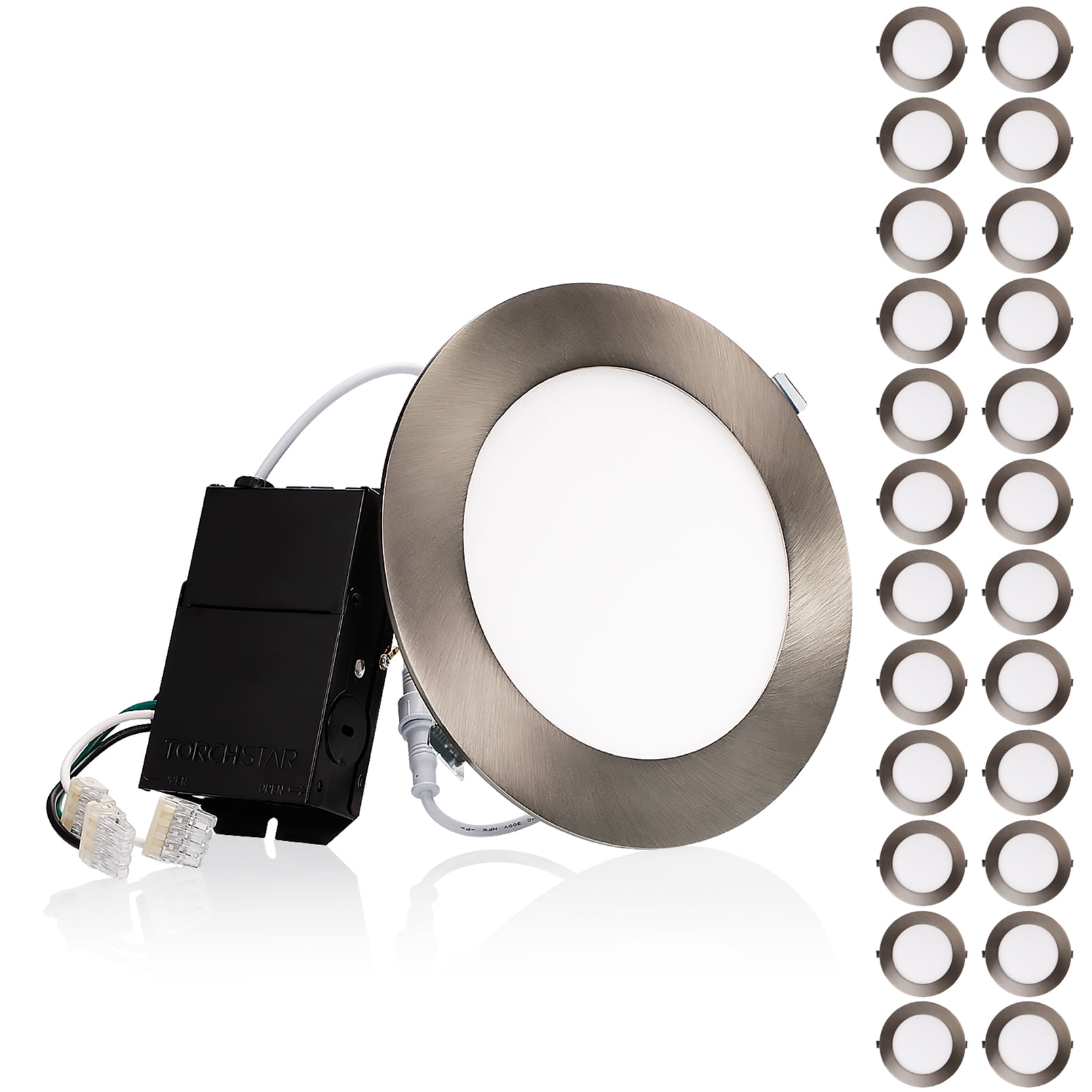 24 Pack 13.5W 6-Inch Ultra-Thin LED Recessed Light with J-Box, 3000K ...