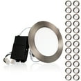 thumbnail image 1 of 24 Pack 13.5W 6-Inch Ultra-Thin LED Recessed Light with J-Box, 4000K Cool White, Dimmable Slim Panel Downlight, Satin Nickel, 1 of 7