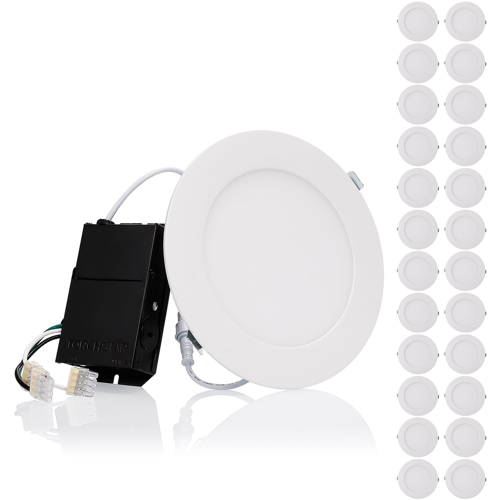 24 Pack 13.5W 6-Inch Ultra-Thin LED Recessed Light with J-Box, 3000K ...