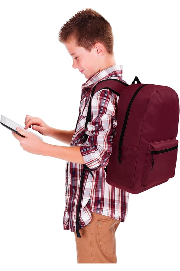 24-Pack 15" Backpacks for Kids - Bookbags in Bulk for Elementary, Middle, and High School Students, 6 Assorted Colors