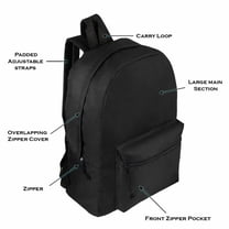 Track 17 Inch Classic Black Backpacks Bulk Case of 24 Wholesale ...