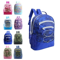 24 Pack - 17 Inch Classic Wholesale Bungee Backpacks in Assorted Colors - Bulk Case of Bookbags