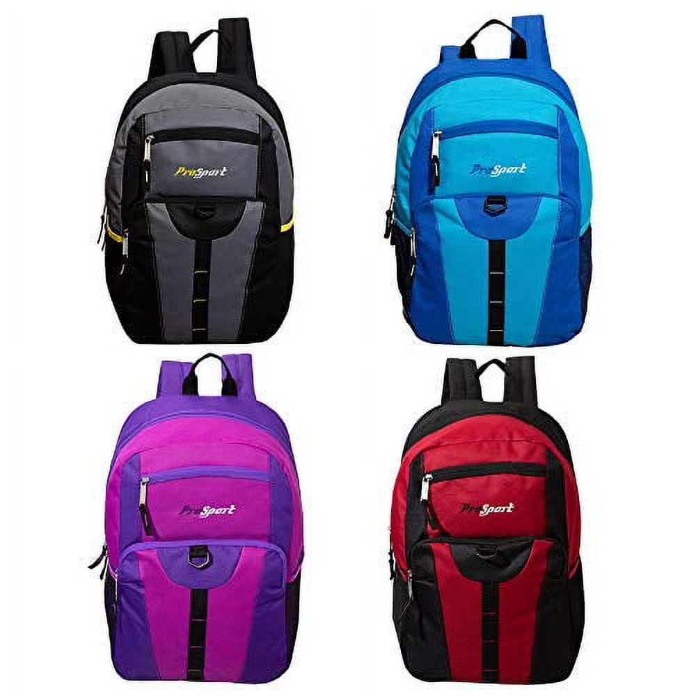 24 Pack 17 Inch Daisy Chain Bulk Backpacks (4 Assorted Colors) with