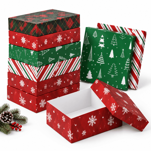 24 Pack 17"mas Gift Boxes With Lids - Large (4" Deep) For Present Wrapping Robe Shirt Clothing
