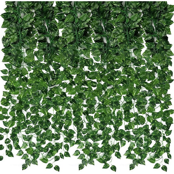 24 Pack 173ft Artificial Ivy Greenery Garland, Fake Vines Hanging Plants Backdrop for Room Bedroom Wall Decor, Green Leaves for Jungle Theme Party Wedding Decoration A