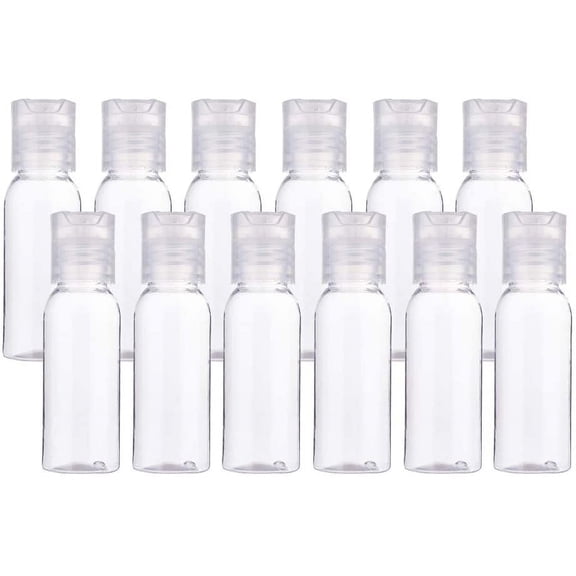 24 Pack 1oz PET Plastic Bottles Clear Refillable Bottles with Press Cap