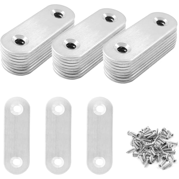 24 Pack 2 x 0.6 Inch Silver Stainless Steel Straight Brace Mending Plate for Professional Daily Home Use