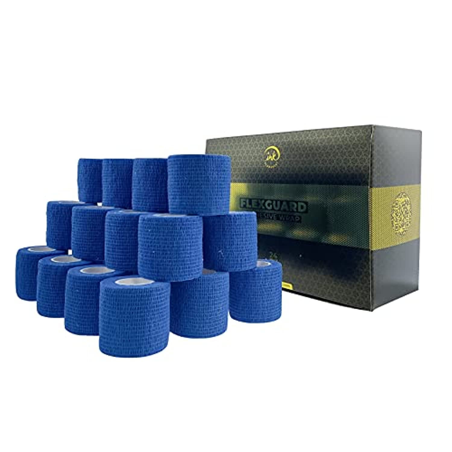 24-Pack Self-Adhesive Cohesive Bandage Wrap – 2” X 15 Ft, Tattoo Grip Tape & Sports Wrap, 24 Colors