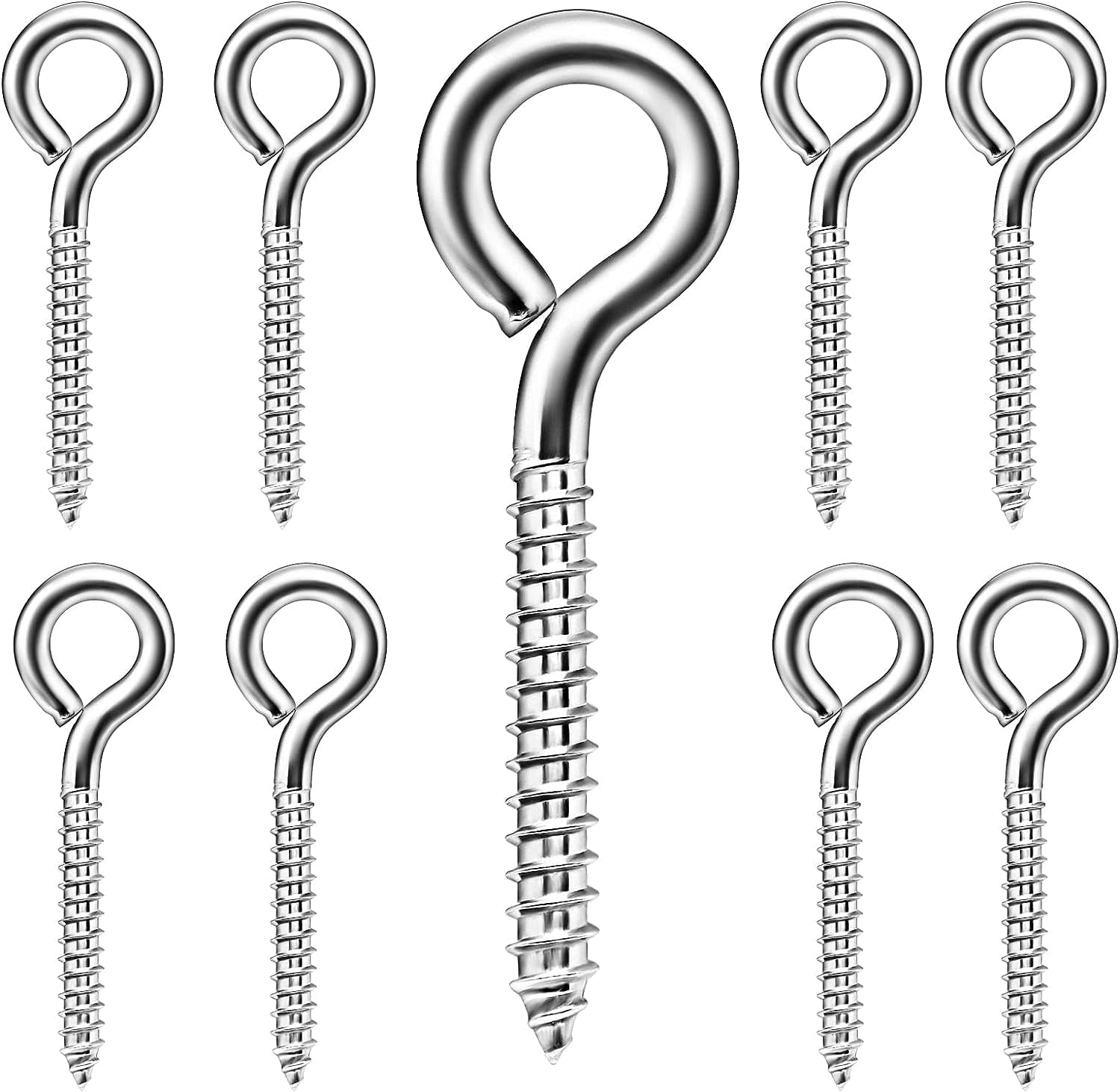 24 Pack 3.2 Inches Screw Eyes, Eye Hooks Screw in Heavy Duty, Eye Bolt