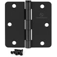 thumbnail image 1 of 24 Pack 3.5" x 3.5" Black Door Hinges, Matte Black Door Hinges 3 1/2 Interior Hinges 1/4" Radius Standard Residential Bedroom Door, 1 of 6