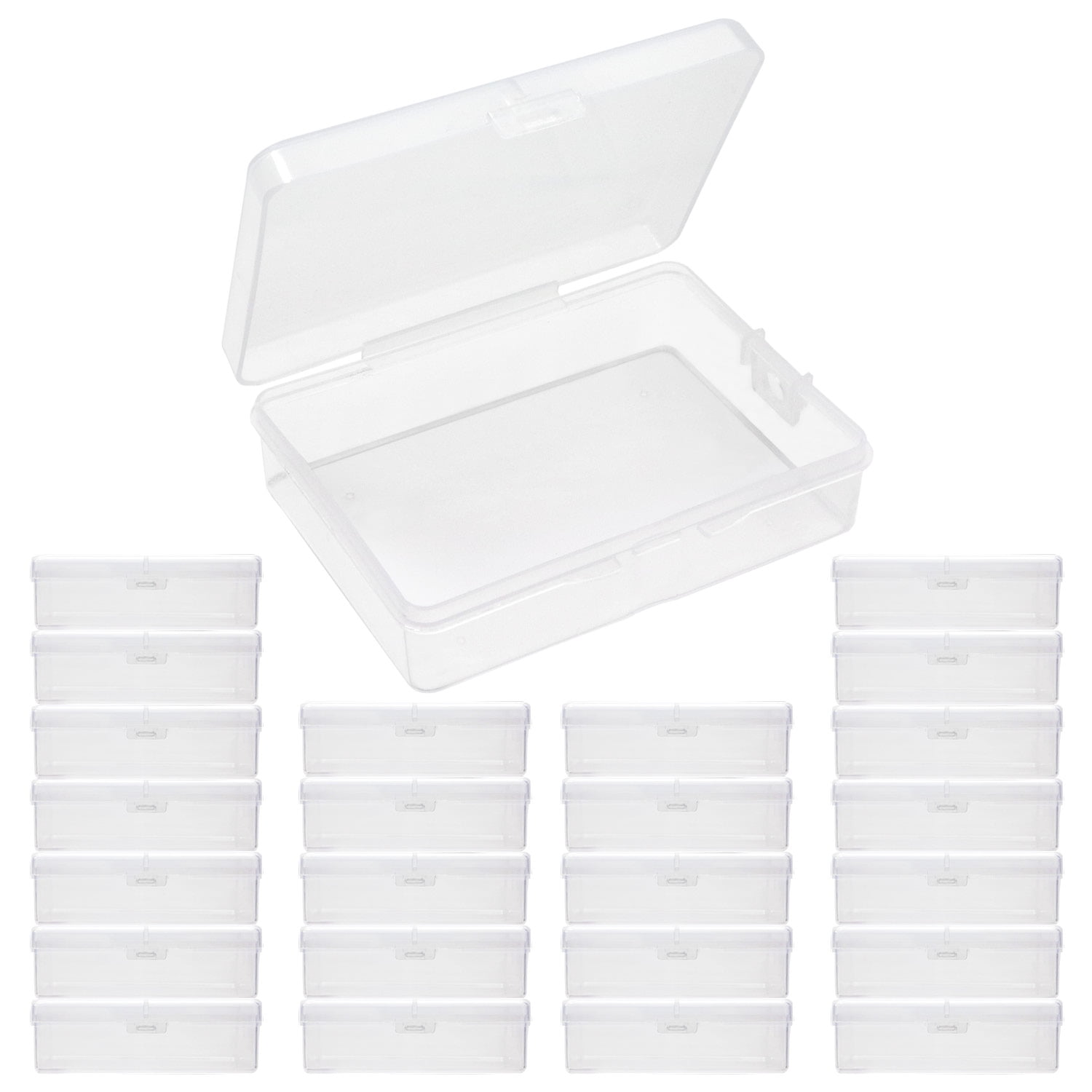 ISKYBOB 6 Packs Small Plastic Storage Containers, Clear Rectangle