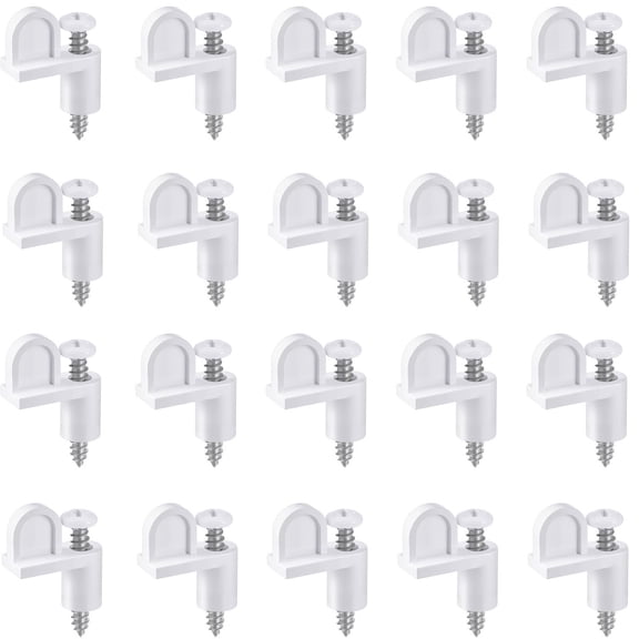 24 Pack 3/8" Offset Nylon Window Screen Clips with Screws, White Storm Window Retainer Clips, Screen Frame Hardware Fasteners for Storm Panels, Winter Windows and Screen Door