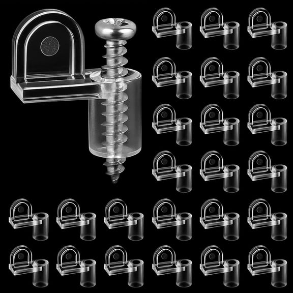 24 Pack 3/8 in Nylon Window Screen Clip with Screws Offset Clips for Fastens Storm Window Storm Panels Screen Door Clips Clear