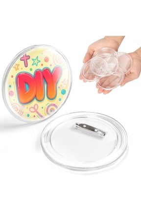 24 Pack 3 Inch Clear Button Pins – Photo Button DIY Custom Acrylic Blank Badge Pins for Crafts