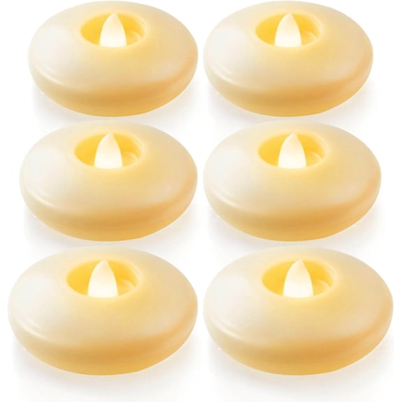 24 Pack 3 Inch Flameless LED Floating Candles, White Battery Operated Water-Resistant Tealights for Cylinder Vases, Centerpieces, Wedding Decor, Parties and Pool