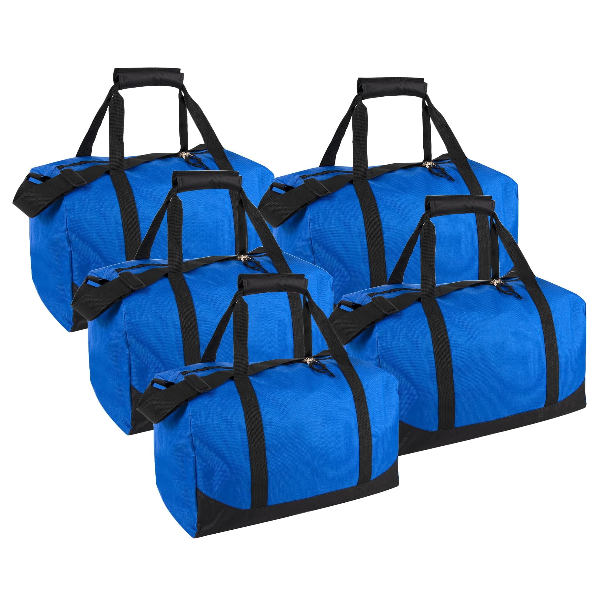 24 Pack 30 Liter Capacity Unisex Duffel Bags with Handle and Luggage Shoulder Strap for Gym, Travel and Commuting in Blue