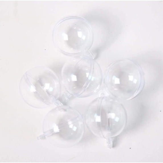 24 Pack 30mm Clear Plastic Fillable Ornament Balls Acrylic Hanging ...