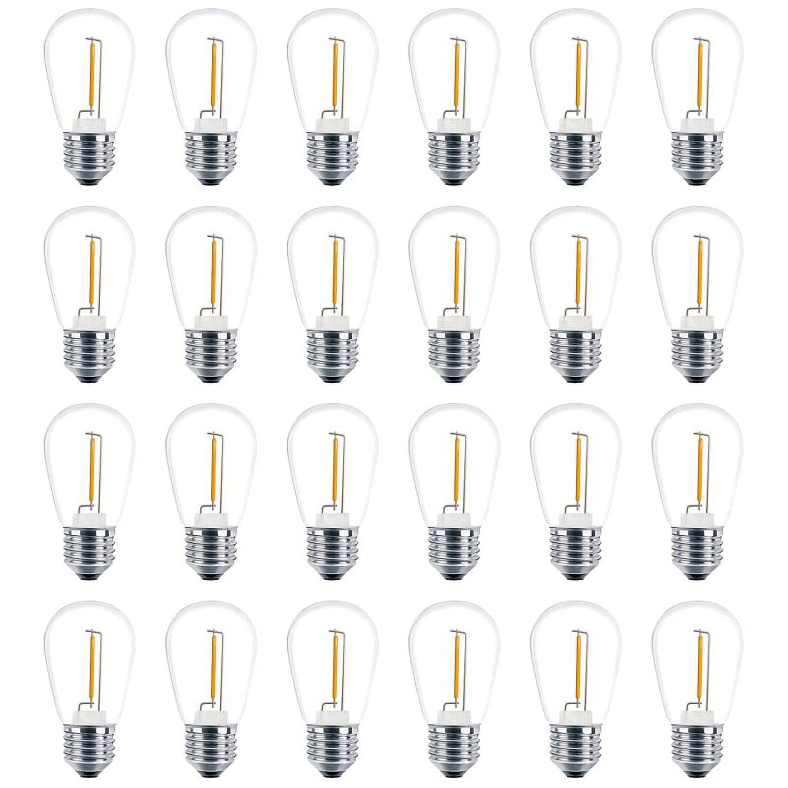 24 Pack 3V LED S14 Replacement Light Bulbs, Shatterproof Outdoor Solar