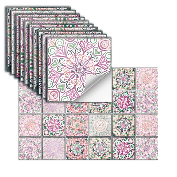 24 Pack 4"×4" Self-Adhesive Vinyl Backsplash Stickers, Waterproof Removable Tile Decals for Kitchen & Bathroom Renovation