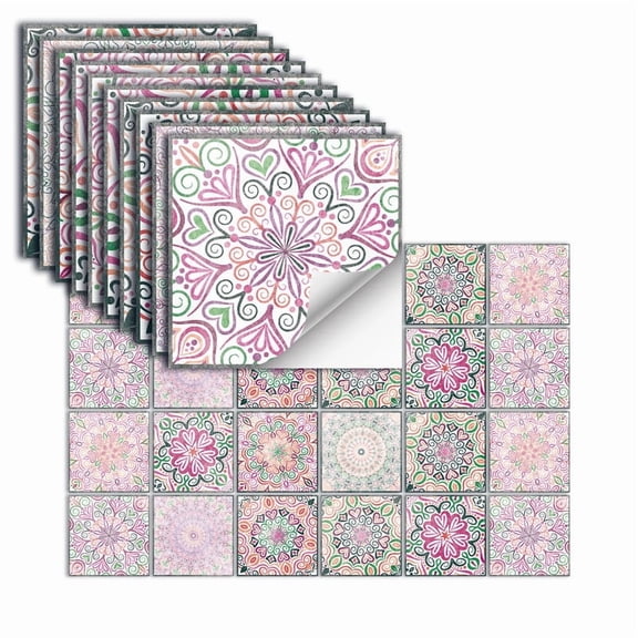 24 Pack 4"×4" Self-Adhesive Vinyl Backsplash Stickers, Waterproof Removable Tile Decals for Kitchen & Bathroom Renovation