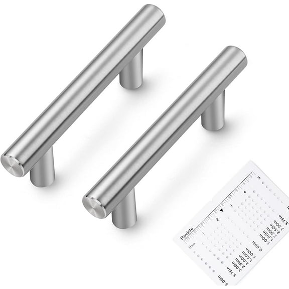 24 Pack | 4" Cabinet Pulls Brushed Nickel Stainless Steel Kitchen Cupboard Drawer Pulls Cabinet Handles 4 Inch Length2-1/2 Inch Hole Center with Mounting