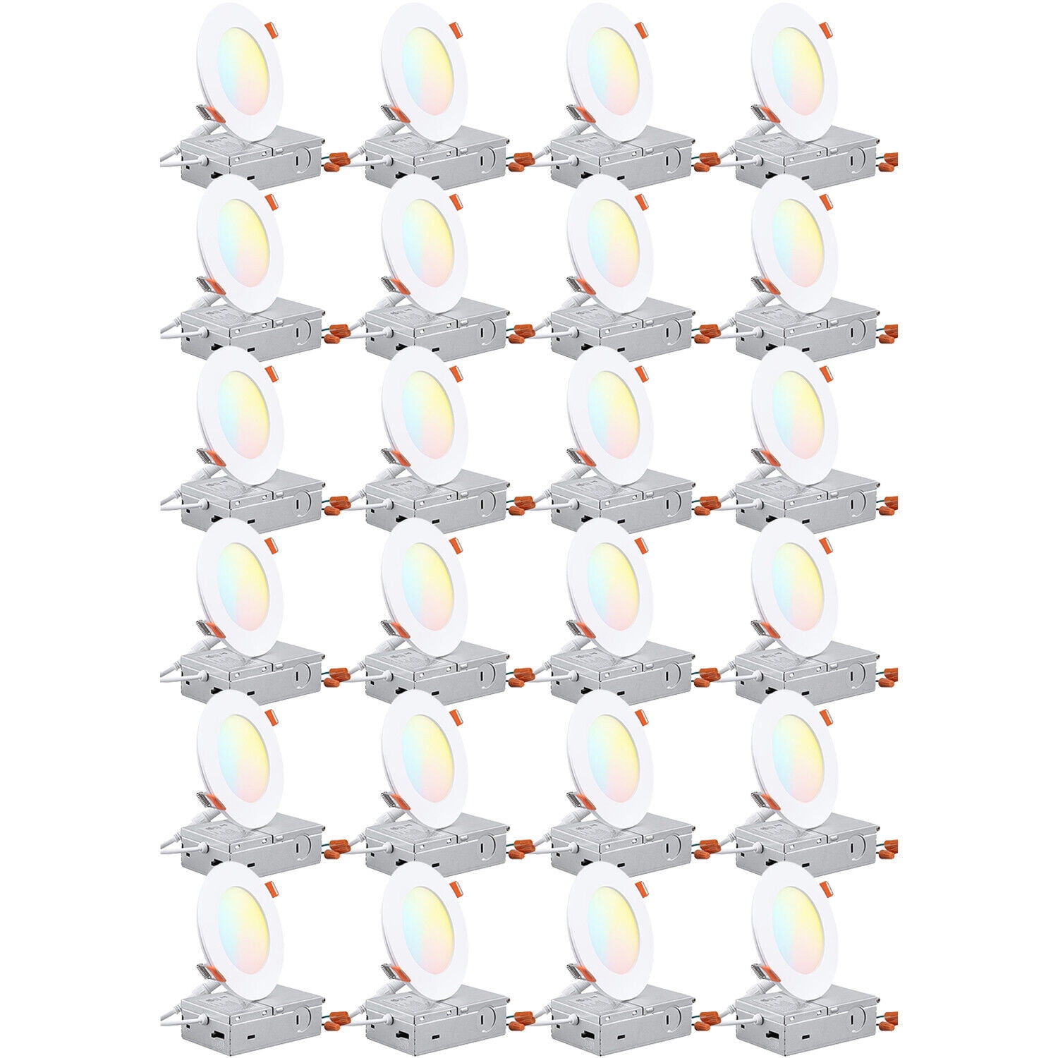 24 Pack 4 Inch White Ultra-Thin LED Recessed Downlights