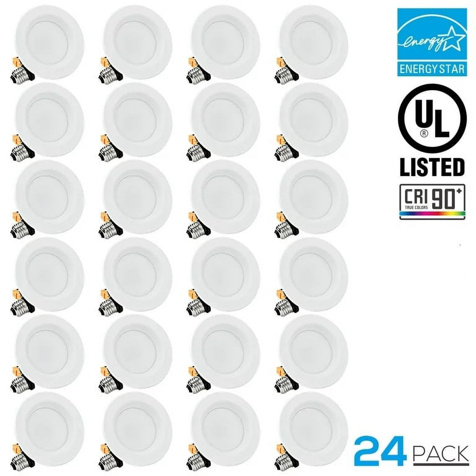 24 Pack 4 Inch LED Recessed Ceiling Light, Dimmable Recessed Downlight ...