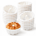 24 Pack 4 Inch Silicone Mini Fluted Tube Cake Pans with Metal Frames ...