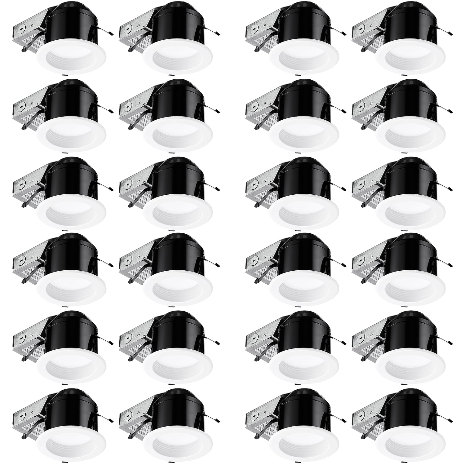 24 Pack 4" LED Dimmable Baffle Recessed Downlight, Retrofit Recessed Lighting Kit, 5000K Daylight