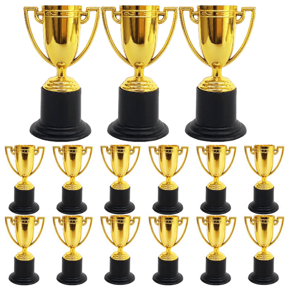 24 Pack 4 in Mini Trophies for Awards, Gold Participation Trophy Cups for Sports Tournaments and Competitions